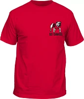 New World Graphics Men's Georgia Bulldogs Red Football Between the Hedges T-Shirt