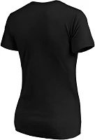 NHL Women's Los Angeles Kings Primary Logo Black V-Neck T-Shirt