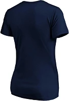 NHL Women's Washington Capitals Team Poly Navy V-Neck T-Shirt