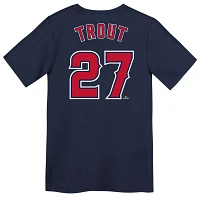 Nike Little Kids' Los Angeles Angels Mike Trout #27 Navy Home T-Shirt