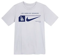 Nike Little Kids' Los Angeles Dodgers White Swoosh Lock T-Shirt