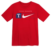 Nike Little Kids' Texas Rangers Red Swoosh Lock T-Shirt