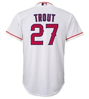 Nike Little Kids' Replica Los Angeles Angels Mike Trout #24 White Home Cool Base Jersey