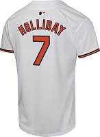 Nike Youth Replica Baltimore Orioles Jackson Holliday #7 White Game Cool Base Jersey