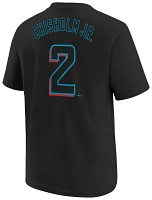 Nike Youth Miami Marlins Jazz Chisholm Jr. #2 Black Home T-Shirt