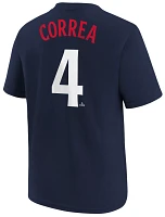 Nike Youth Minnesota Twins Carlos Correa #4 Navy Home T-Shirt