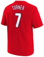 Nike Youth Philadelphia Phillies Trea Turner #7 Red Home T-Shirt