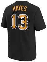 Nike Youth Pittsburgh Pirates Ke'Bryan Hayes #13 Black Home T-Shirt