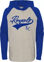 MLB Team Apparel Youth Kansas City Royals Royal Bases Loaded Hooded Long Sleeve T-Shirt