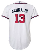 Nike Youth Atlanta Braves Ronald Acuña Jr. #13 White Home Cool Base Jersey