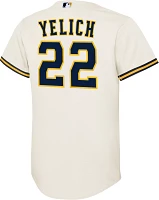 Nike Youth Replica Milwaukee Brewers Christian Yelich #22 White Home Cool Base Jersey