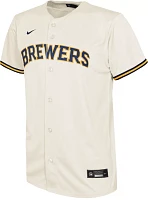 Nike Youth Replica Milwaukee Brewers Christian Yelich #22 White Home Cool Base Jersey