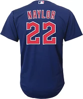 Nike Youth Cleveland Guardians Josh Naylor #22 Navy Road Cool Base Jersey