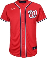 Nike Youth Washington Nationals CJ Abrams #5 Red Alternate Cool Base Jersey