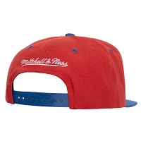 Mitchell and Ness Men's Philadelphia 76ers Red Hardwood Classic Transcript 9Fifty Hat