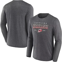 NHL Adult Carolina Hurricanes Team Wordmark Grey Long Sleeve Shirt