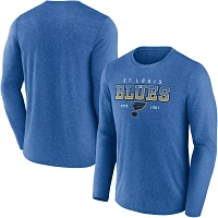 NHL St. Louis Blues Team Wordmark Heather Blue Long Sleeve Shirt