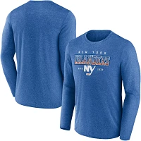 NHL New York Islanders Team Wordmark Heather Blue Long Sleeve Shirt