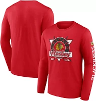 NHL Chicago Blackhawks Graphic Sleeve Hit Red Long Sleeve Shirt