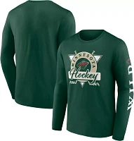 NHL Minnesota Wild Graphic Sleeve Hit Green Long Sleeve Shirt