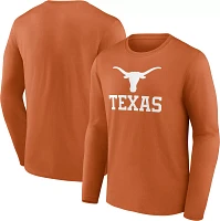 NCAA Men's Texas Longhorns Burnt Orange Cotton Lockup Long Sleeve T-Shirt