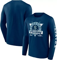 NHL Seattle Kraken Graphic Sleeve Hit Navy Long Shirt