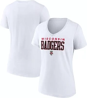 NCAA Women's Wisconsin Badgers White Promo Logo T-Shirt