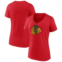 NHL Women's Chicago Blackhawks Team Red V-Neck T-Shirt