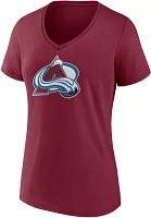 NHL Women's Colorado Avalanche Team Grey V-Neck T-Shirt