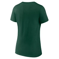 NHL Women's Minnesota Wild Team Dark Green V-Neck T-Shirt