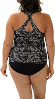 Dolfin Women's Aquashape Print Twist Back Tankini Swimsuit Top