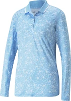 PUMA Women's YouV Island Flower Long Sleeve Golf Polo