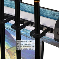 Rush Creek Guy Harvey Mahi Fishing Wall Storage Rack Rod Holder