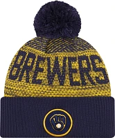 New Era Men's Milwaukee Brewers Navy Authentic Collection Knit Hat