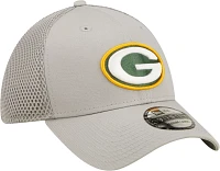 New Era Men's Green Bay Packers Team Neo Grey 39Thirty Stretch Fit Hat