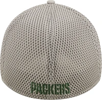 New Era Men's Green Bay Packers Team Neo Grey 39Thirty Stretch Fit Hat