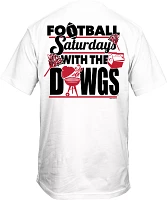 New World Graphics Men's Georgia Bulldogs White Football Saturdays with the Dawgs T-Shirt