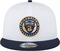 New Era Adult Philadelphia Union 2023 9Fifty Logo White Adjustable Hat