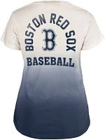 New Era Women's Boston Red Sox Navy Dipdye Scoop V-Neck