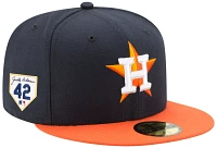 New Era Men's Jackie Robinson Day 2024 Houston Astros Navy Road 59Fifty Fitted Hat