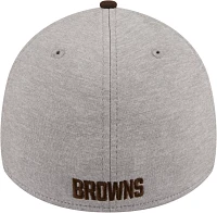 New Era Men's Cleveland Browns Stripe Grey 39Thirty Stretch Fit Hat