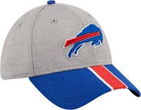 New Era Men's Buffalo Bills Stripe Grey 39Thirty Stretch Fit Hat