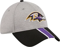 New Era Men's Baltimore Ravens Stripe Grey 39Thirty Stretch Fit Hat