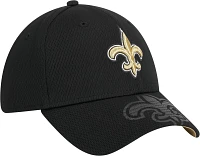 New Era Men's New Orleans Saints Top Visor 39Thirty Black Stretch Fit Hat