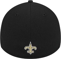 New Era Men's New Orleans Saints Top Visor 39Thirty Black Stretch Fit Hat