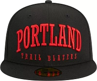 New Era Adult Portland Trail Blazers Text 59Fifty Hat