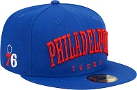 New Era Adult Philadelphia 76ers Text 59Fifty Hat