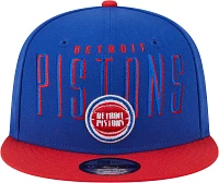 New Era Adult Detroit Pistons Headline 9Fifty Adjustable Snapback Hat