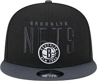 New Era Adult Brooklyn Nets Headline 9Fifty Adjustable Snapback Hat