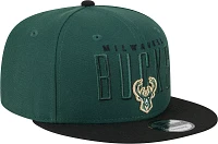 New Era Adult Milwaukee Bucks Headline 9Fifty Adjustable Snapback Hat